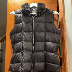 Inso Collection Sleeveless Puff Vest Faux Fur Collar XL